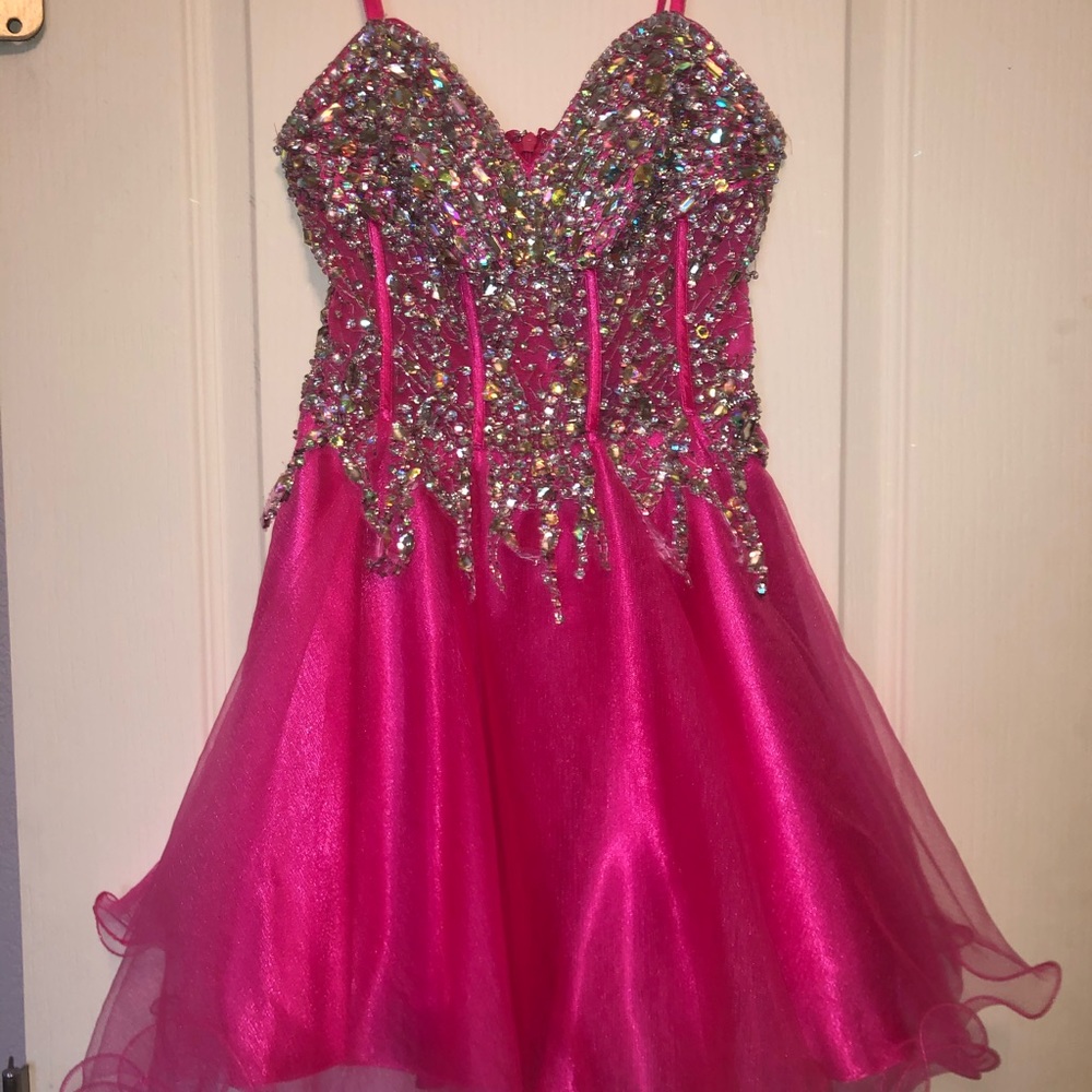 Pink shirt homecoming dress